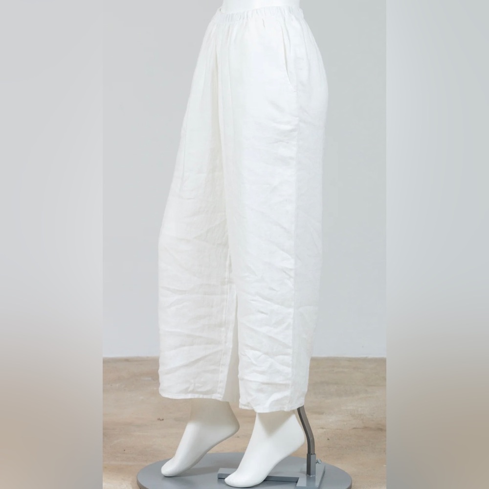 FLAX Floods linen pants. White. Medium